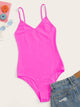 Neon Yellow Solid Cami Bodysuit