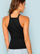 Solid Rib-knit Halter Top
