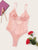 Floral Lace Cutout Back Teddy Bodysuit