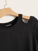 Solid Cut Out Shoulder Knot Front Top