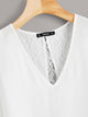 Solid Split Back Lace Insert Tank Top