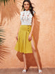 Mock-Neck Guipure Lace Trim Embroidery Top