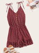 Ditsy Floral Button Front Cami Playsuit