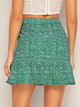 Dalmatian Print Ruffle Trim Skirt