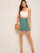 Dalmatian Print Ruffle Trim Skirt