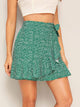 Dalmatian Print Ruffle Trim Skirt