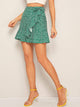 Dalmatian Print Ruffle Trim Skirt
