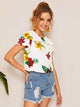 Floral Print Tiered Blouse