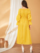 Polka Dot Print Flounce Sleeve Maxi Dress