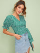 Ditsy Floral Wrap Self Tie Blouse