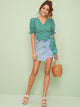 Ditsy Floral Wrap Self Tie Blouse