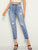 Ripped Raw Hem 5-pocket Jeans