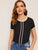 Contrast Binding Keyhole Back Top