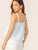 Solid Frill Trim Tie Front Top