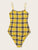 Plaid Fitted Cami Bodysuit