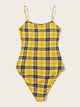 Plaid Fitted Cami Bodysuit