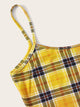 Plaid Fitted Cami Bodysuit