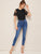 Contrast Lace Sleeve Tee