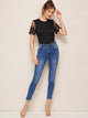 Contrast Lace Sleeve Tee