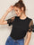 Contrast Lace Sleeve Tee