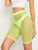 Neon Lime Fishnet Mesh Cycling Shorts Without Panty