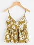 Floral Print Random Babydoll Cami Top