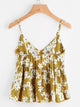 Floral Print Random Babydoll Cami Top
