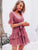 Swiss Dot Ruffle Hem Flounce Sleeve Belted Dress