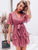 Swiss Dot Ruffle Hem Flounce Sleeve Belted Dress