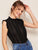 Lettuce Frill Contrast Lace Blouse