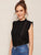 Lettuce Frill Contrast Lace Blouse