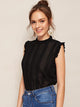 Lettuce Frill Contrast Lace Blouse