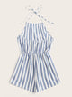 Tie Back Striped Romper