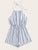 Tie Back Striped Romper