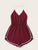 Backless Contrast Binding Halter Romper