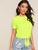 Neon Lime Knot Hem Tee