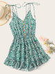 Ditsy Floral Button Front Cami Playsuit