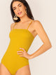 Solid Rib-knit Cami Bodysuit