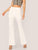 Solid Slant Pocket Flare Leg Pants