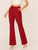 Solid Slant Pocket Flare Leg Pants
