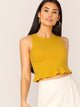 Ruffle Hem Ribbed Crop Tank Top