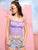 Contrast Topstitching Frill Trim Cami Top