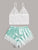 Floral Lace Bralette With Satin Shorts