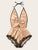 Lace Trim Satin Romper Bodysuit