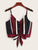 Striped Button Front Knot Hem Cami Top