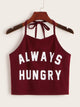 Letter Print Halter Top