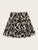 Leopard Print Frill Trim Flippy Hem Skirt