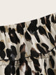 Leopard Print Frill Trim Flippy Hem Skirt