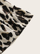 Leopard Print Frill Trim Flippy Hem Skirt