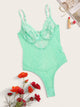 Floral Lace Cutout Back Teddy Bodysuit